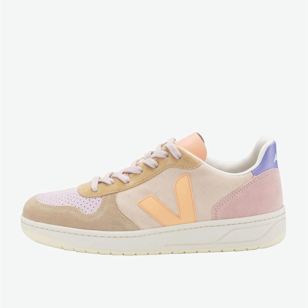 VEJA | V-10 SUEDE SNEAKERS MULTICO PEACH SIZE 8